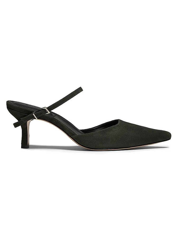 Kieran Mini-Buckle 65MM Suede Mules