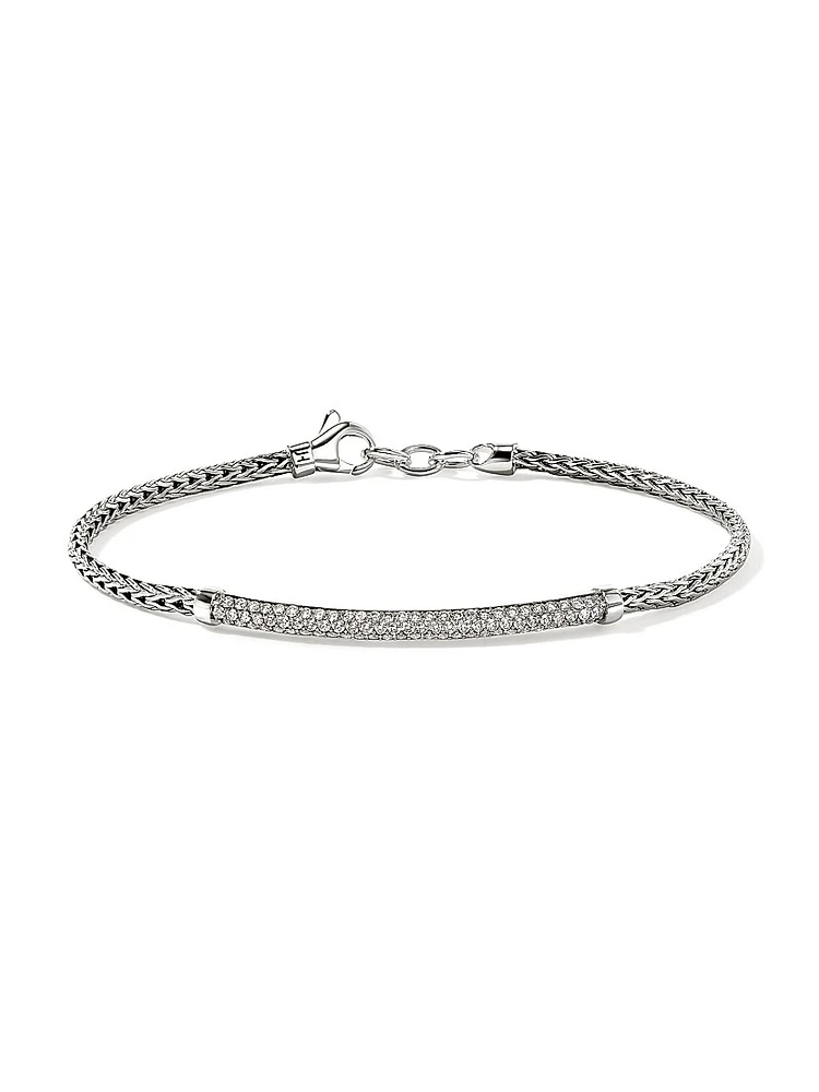 JH Essentials Pavé Sterling Silver & 0.68 TCW Diamond Bracelet