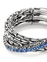 JH Essentials Sterling Silver & Blue Sapphire Crossover Ring