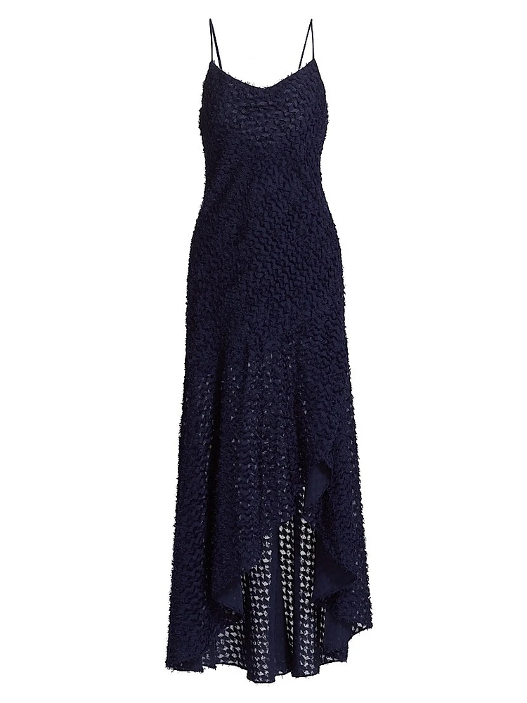 Lorena Textured High-Low Maxi Dress