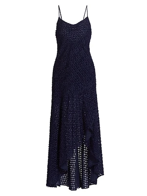 Lorena Textured High-Low Maxi Dress