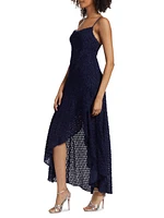 Lorena Textured High-Low Maxi Dress