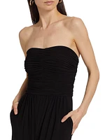 Lona Jersey Strapless Jumpsuit
