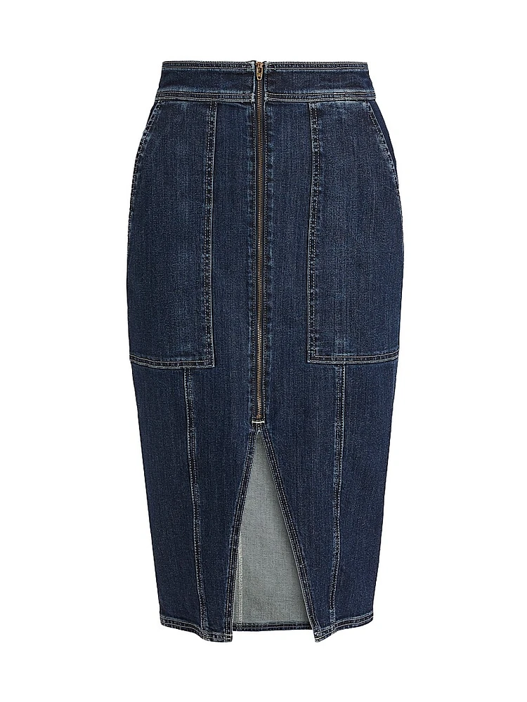 Marietta Denim Utility Midi-Skirt