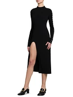 Studded Compact Knit Midi-Dress