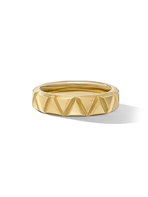 Faceted Triangle Band Ring in 18K Yellow Gold, 6MM