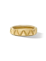 Faceted Triangle Band Ring in 18K Yellow Gold, 6MM