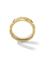 Faceted Triangle Band Ring in 18K Yellow Gold, 6MM
