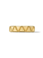 Faceted Triangle Band Ring in 18K Yellow Gold, 6MM