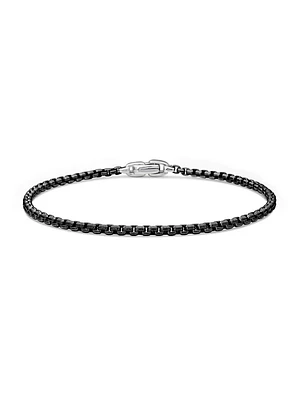 Box Chain Bracelet Stainless Steel and Sterling Silver