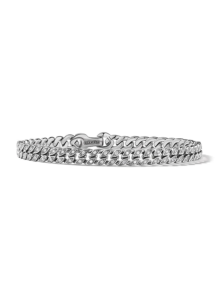 Curb Chain Bracelet in Platinum