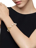 Pearl Chain Link Bracelet 18K Yellow Gold