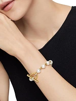 Pearl Chain Link Bracelet 18K Yellow Gold