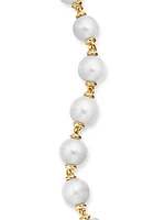 Pearl Chain Link Bracelet 18K Yellow Gold