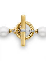Pearl Chain Link Bracelet 18K Yellow Gold