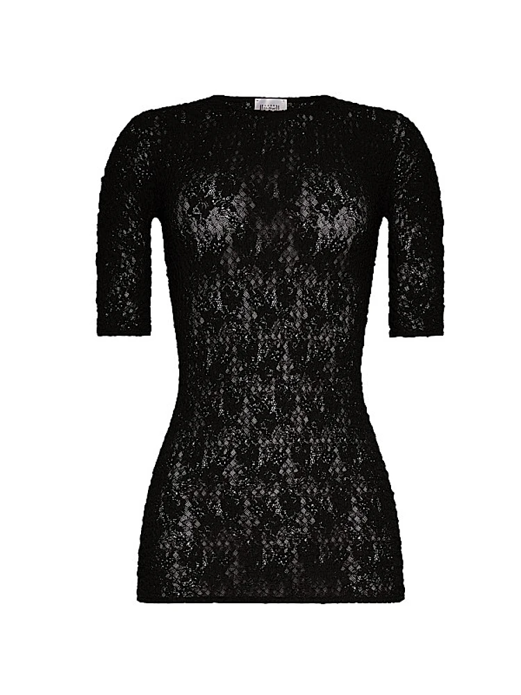Floral Lace Short-Sleeve Top