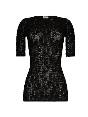 Floral Lace Short-Sleeve Top