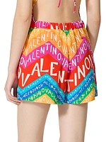Crepe De Chine Chevron 24 Shorts