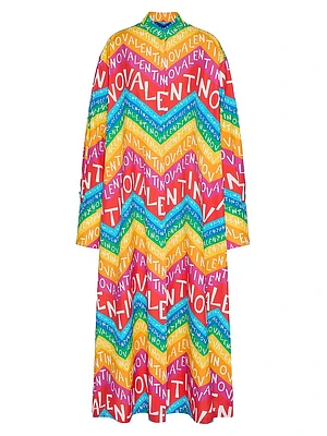 Chevron Poplin Midi Dress 24