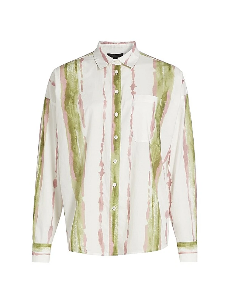 Striped Button-Front Shirt