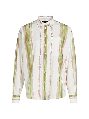 Striped Button-Front Shirt