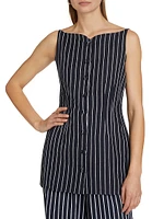 Magdalena Pinstripe Longline Top