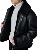 Atlas Shearling & Leather Aviator Jacket