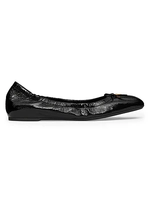 VLogo Signature Patent Leather Ballerina Flats