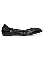 VLogo Signature Patent Leather Ballerina Flats