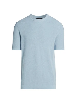 COLLECTION Rib-Knit Short-Sleeve Sweater
