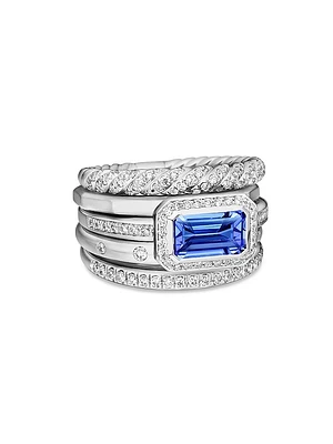 Stax Five Row Ring 18K White Gold