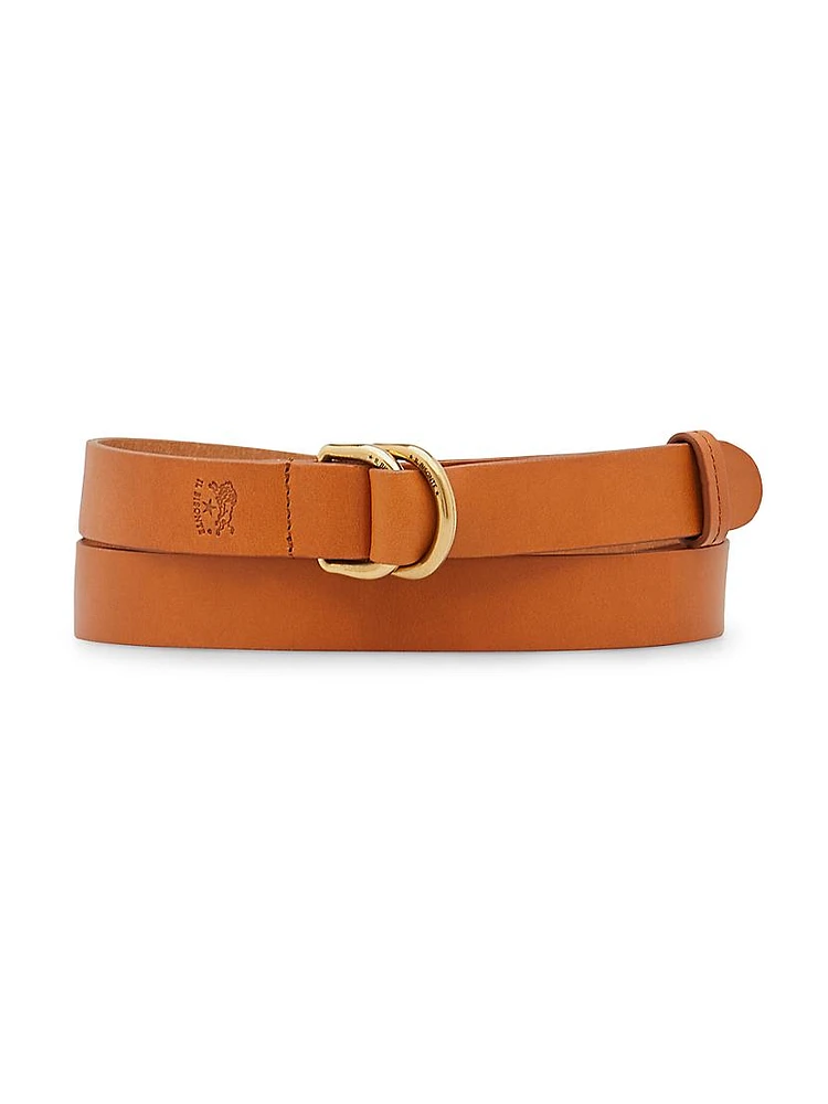 Leather Double D-Ring Buckle Belt