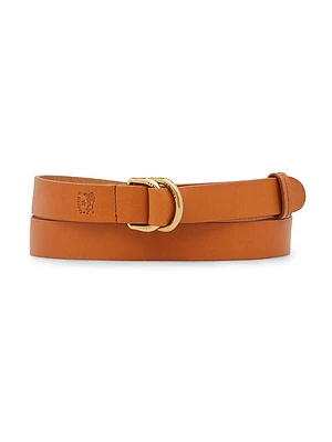 Leather Double D-Ring Buckle Belt