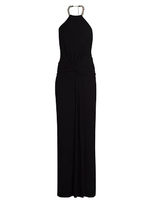 Annabelle Embellished Halter Gown