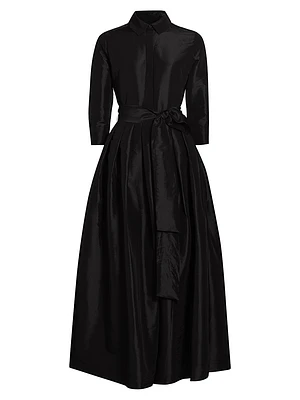 Julip Sateen Belted Shirt Gown