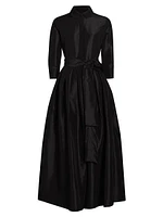 Julip Sateen Belted Shirt Gown