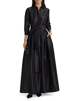 Julip Sateen Belted Shirt Gown