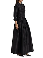 Julip Sateen Belted Shirt Gown