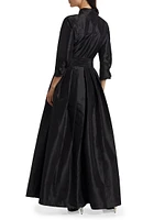 Julip Sateen Belted Shirt Gown