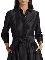 Julip Sateen Belted Shirt Gown