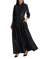 Julip Sateen Belted Shirt Gown
