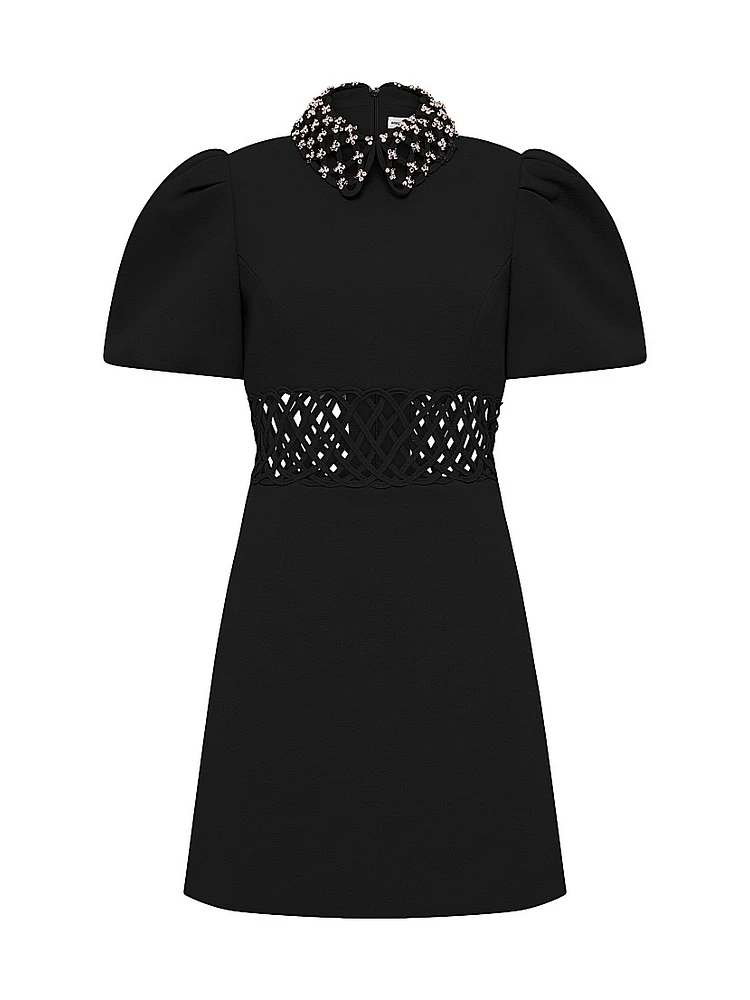 Aubree Beaded Crepe Minidress
