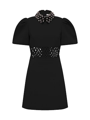 Aubree Beaded Crepe Minidress