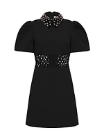 Aubree Beaded Crepe Minidress