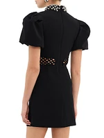Aubree Beaded Crepe Minidress