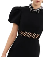 Aubree Beaded Crepe Minidress