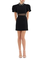 Aubree Beaded Crepe Minidress