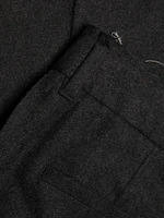 Wool Crepe Low-Rise Pants
