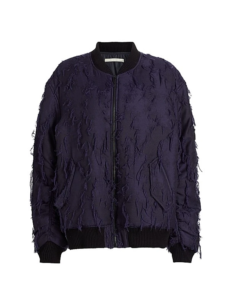 Fray Jacquard Bomber Jacket