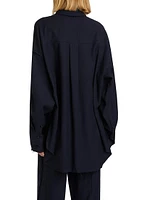Embellished Wool Button-Up Shirt